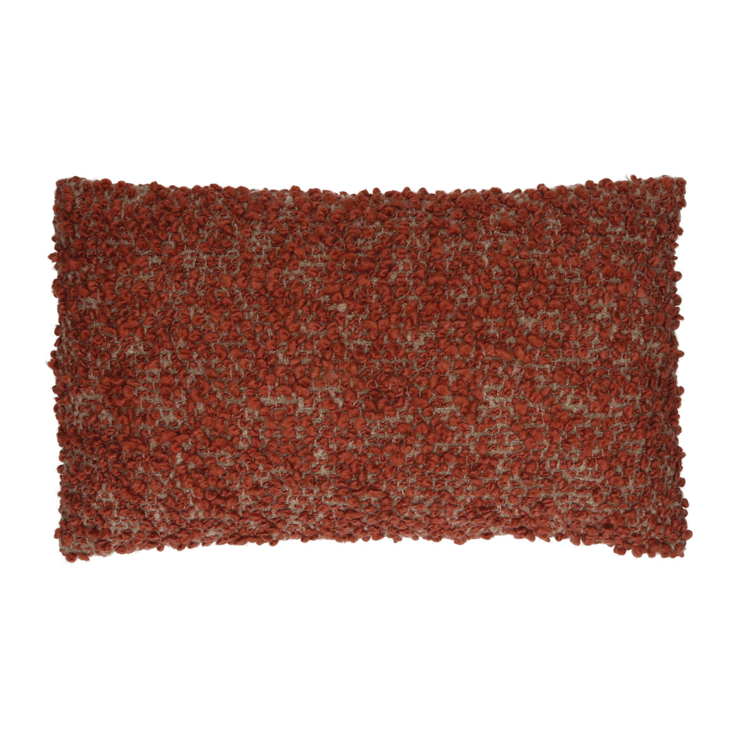 Coussin en laine bouclée rouge