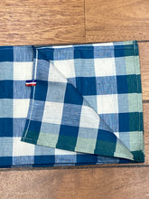 Charger l'image dans la galerie, Torchon métis lin/coton à carreaux bleus
