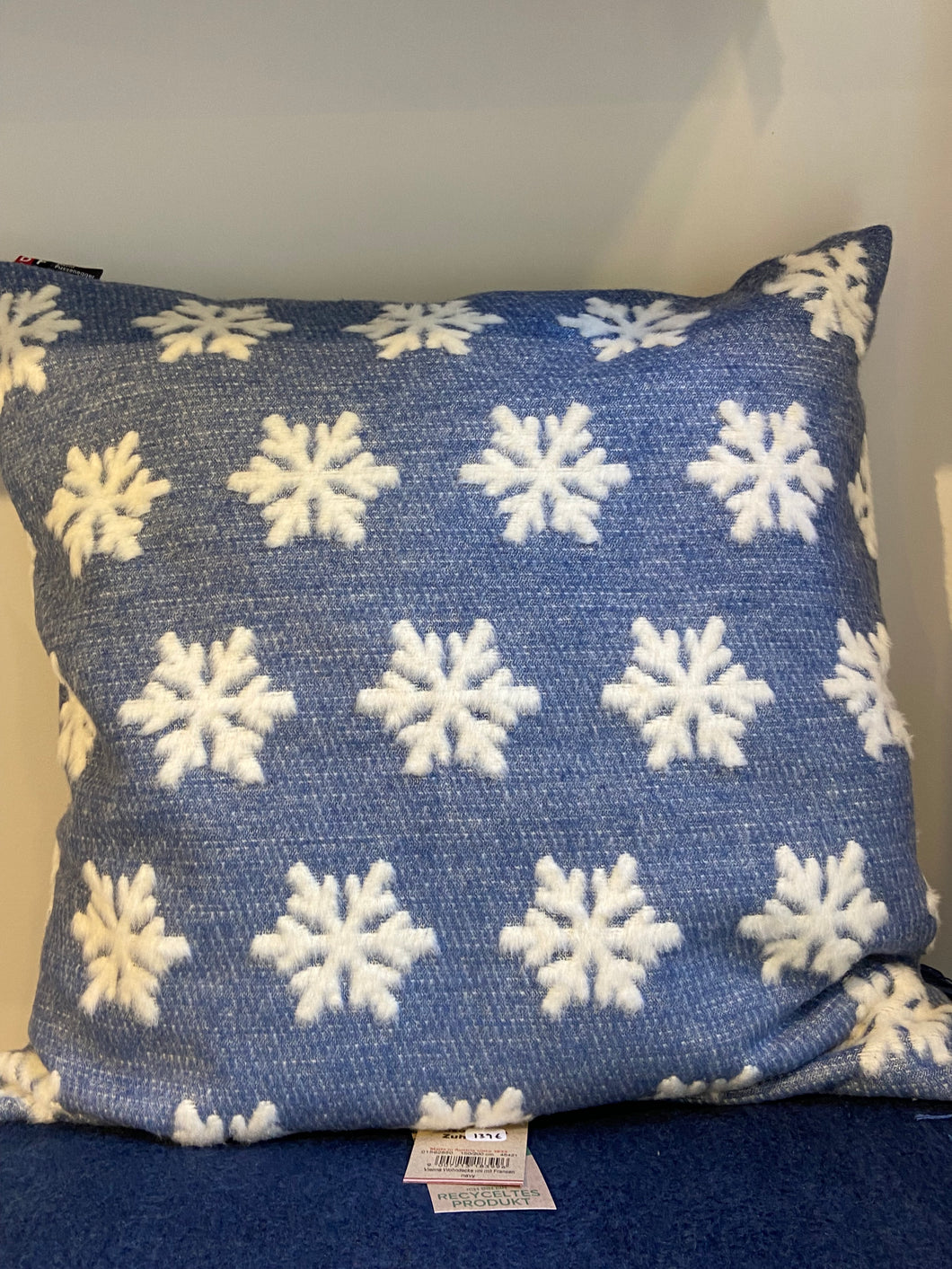 Coussin Neige Bleu